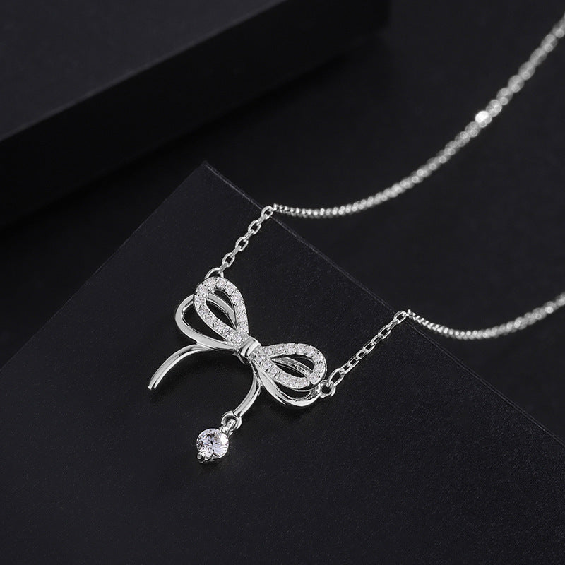 Soft Knot 999 Pure Silver Bow Necklace