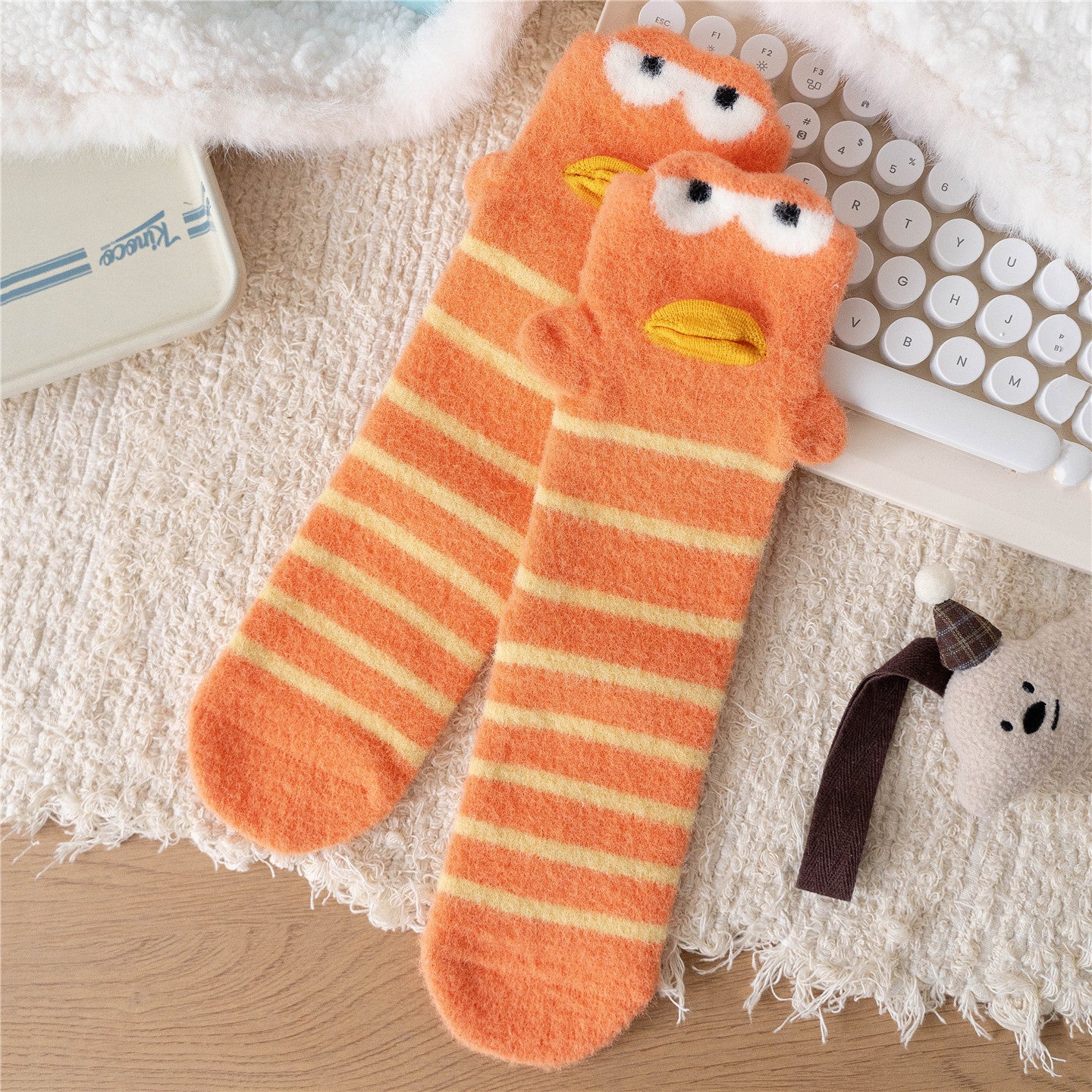 Cute Clownfish Pattern Fleece-Lined Slouch Socks