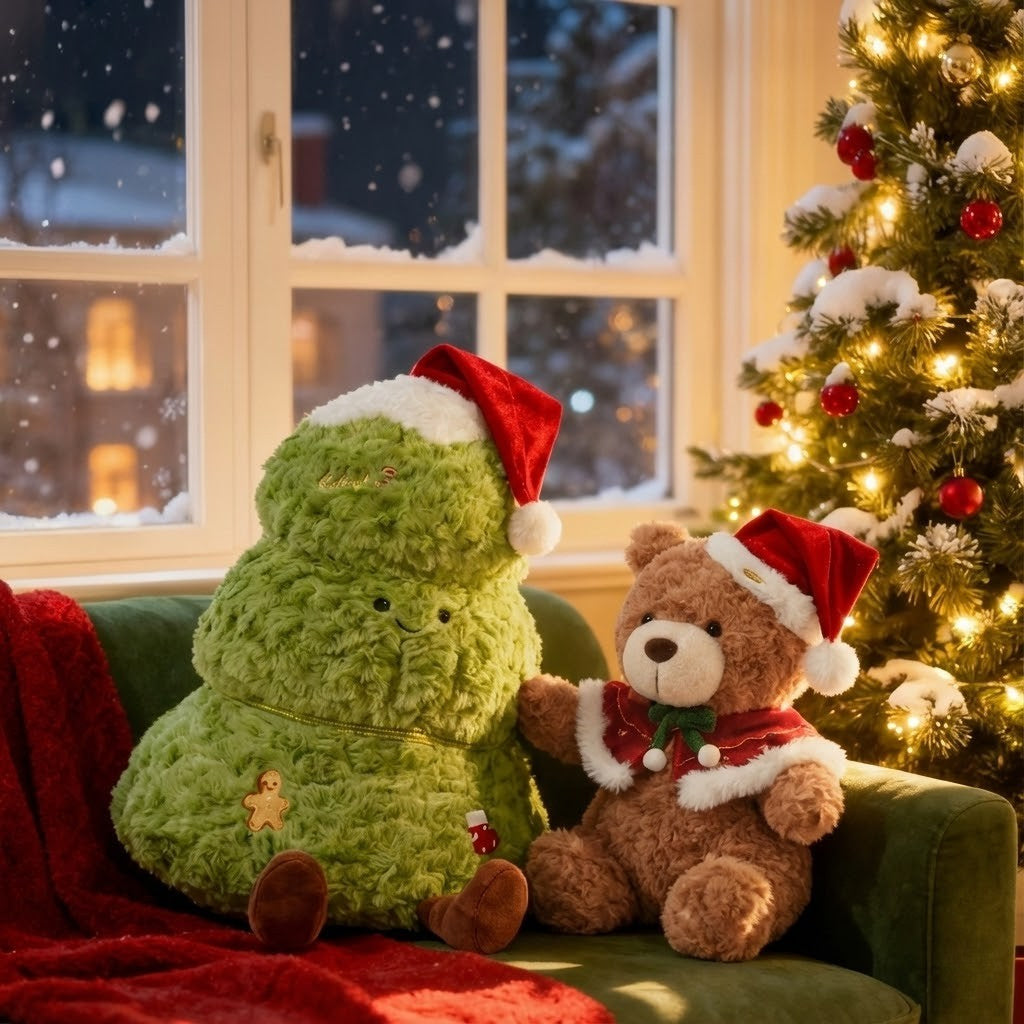 Christmas "Cream Puff" Companion Set with Plush Tree Storage Pocket