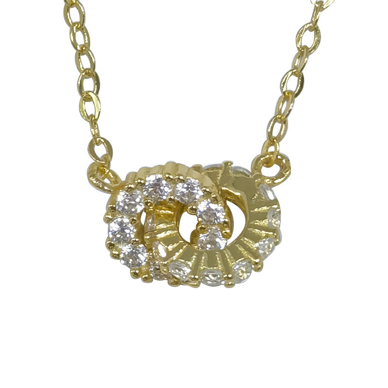 925 Sterling Silver Interlocking Pavé Circles Necklace