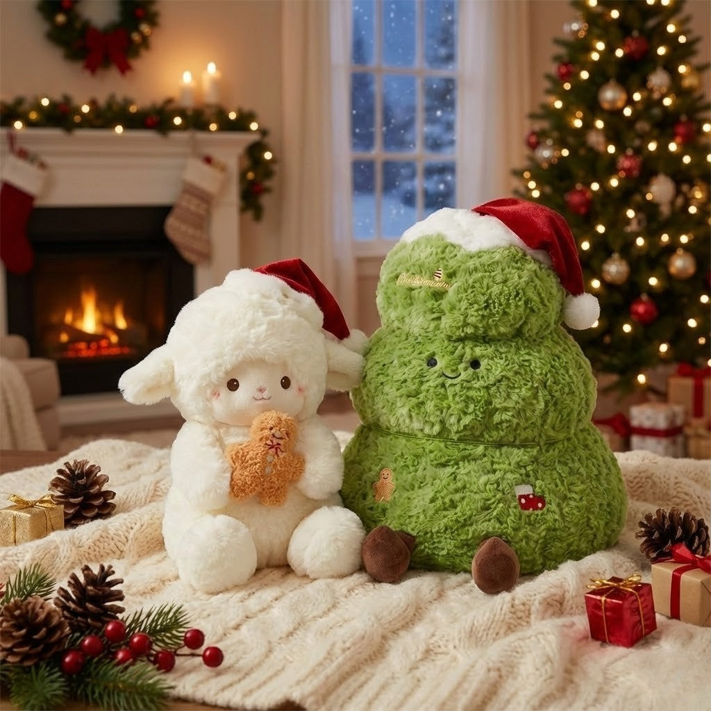 Christmas "Cream Puff" Companion Set with Plush Tree Storage Pocket