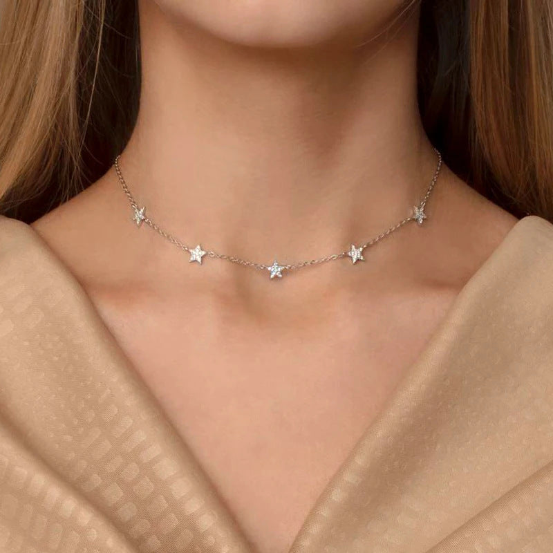 Five Stars, Close to You — CZ Necklace in 925 Sterling Silver