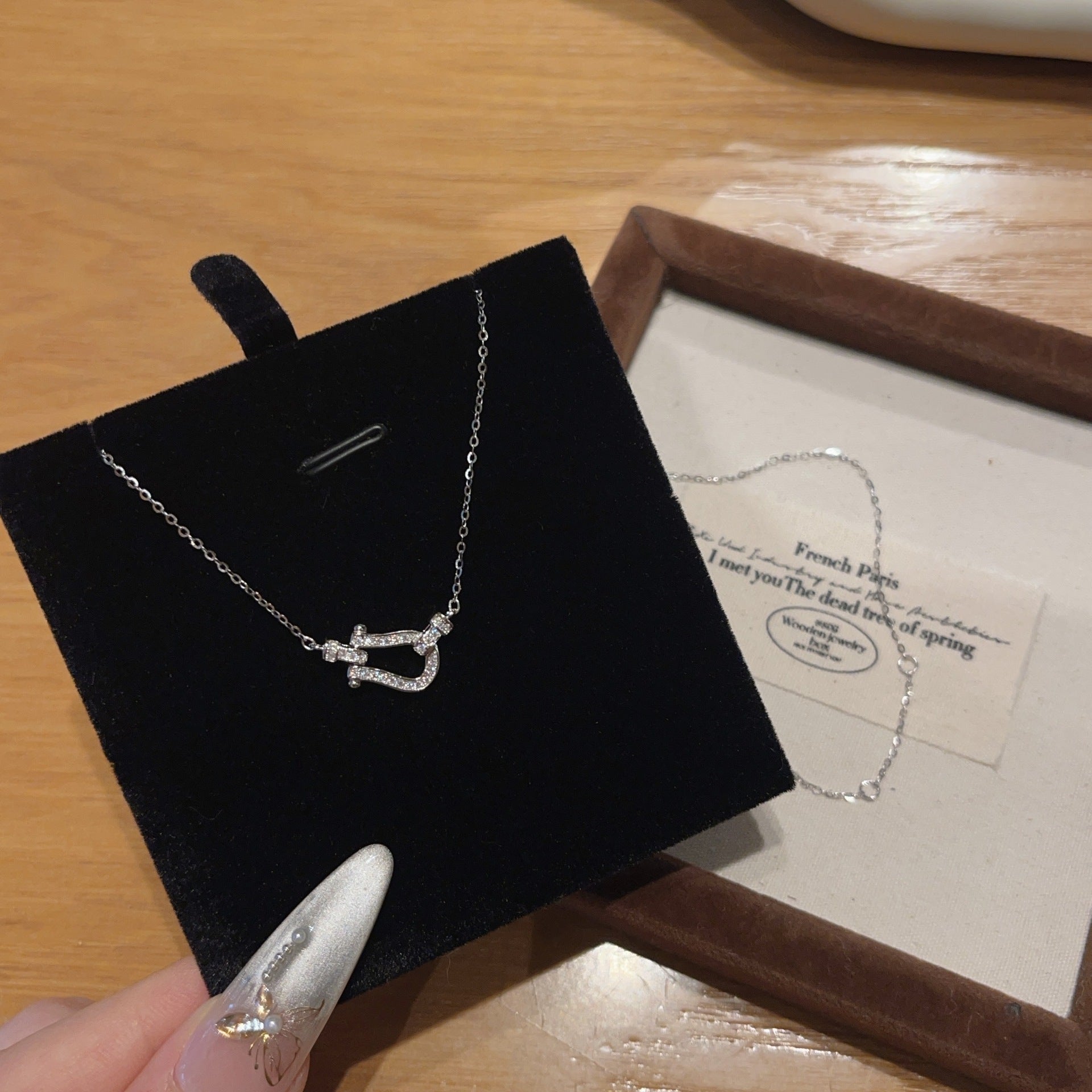 Lucky Horseshoe Clasp Necklace — 925 Sterling Silver & CZ