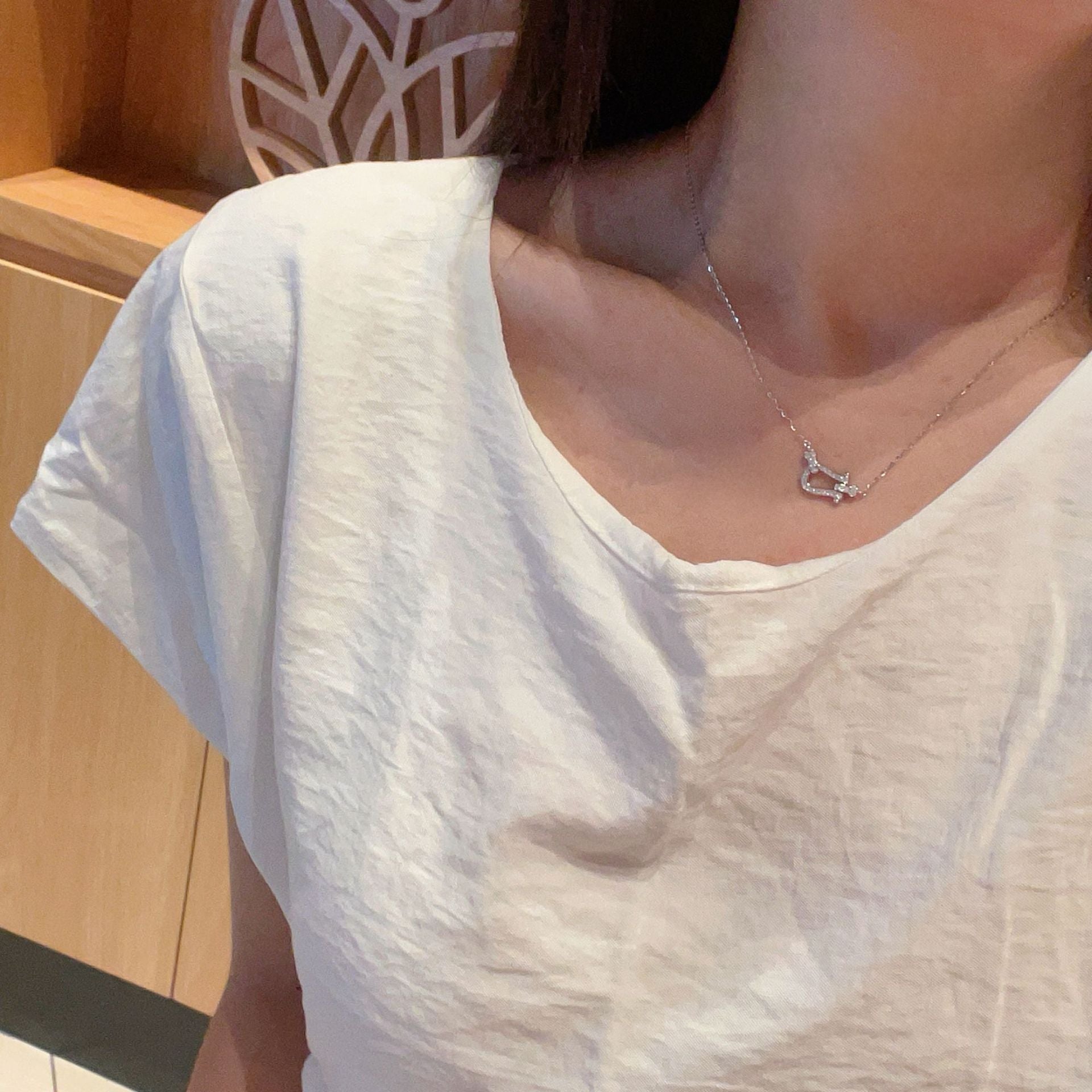 Lucky Horseshoe Clasp Necklace — 925 Sterling Silver & CZ