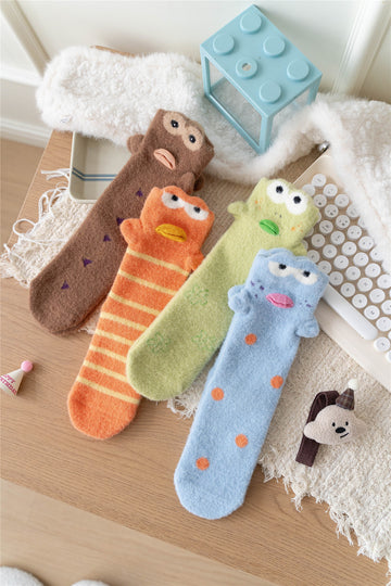 Cute Clownfish Pattern Fleece-Lined Slouch Socks