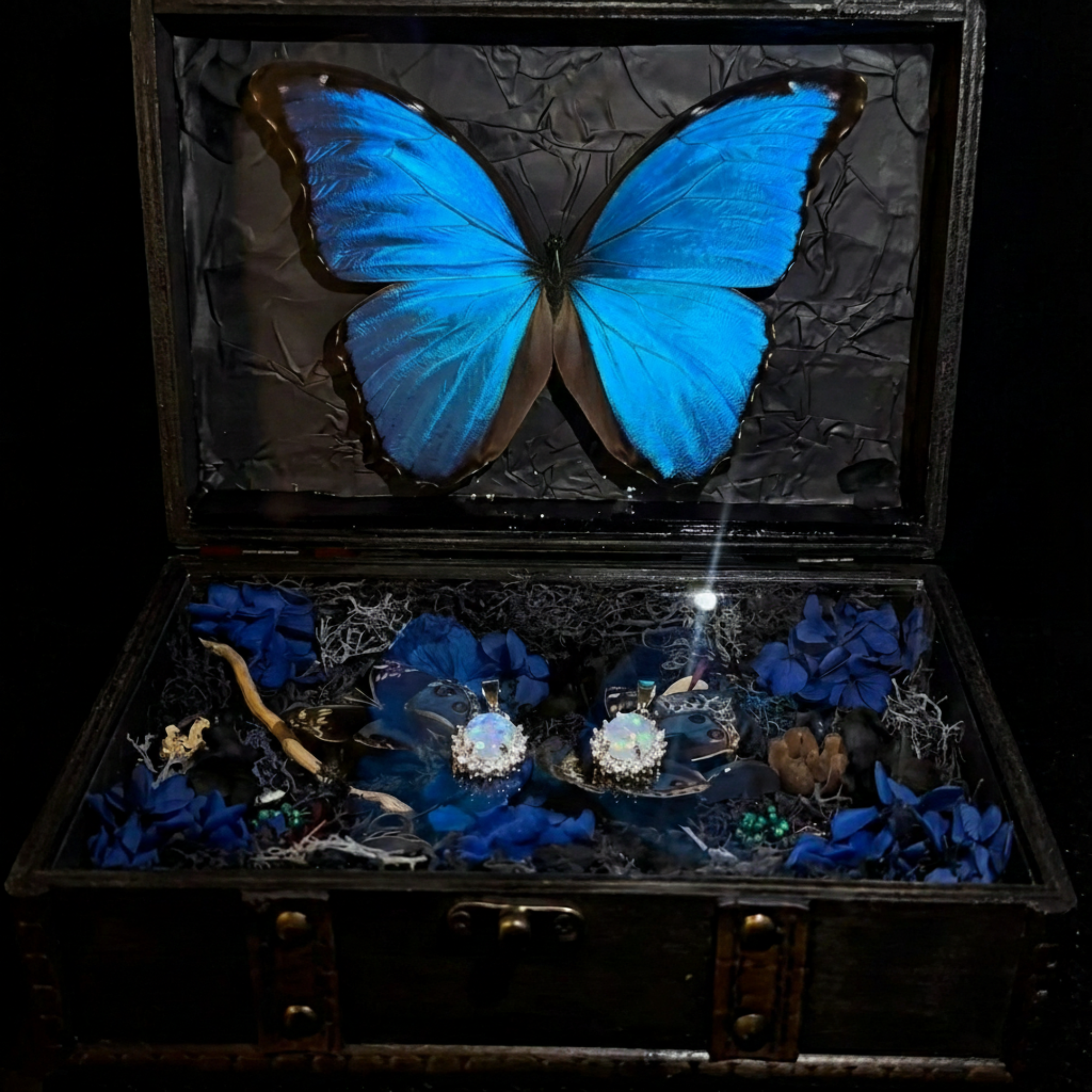 Opal Pendant Born of Butterfly Wings