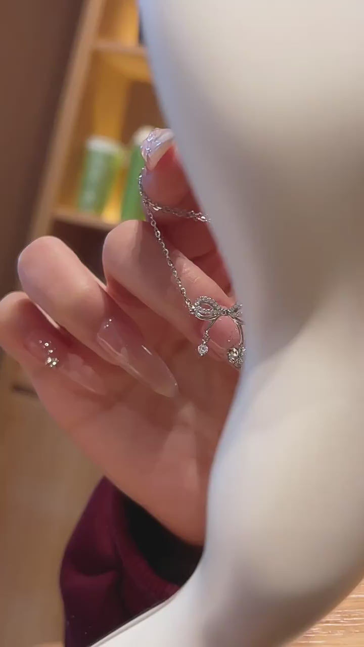 Soft Knot 999 Pure Silver Bow Necklace