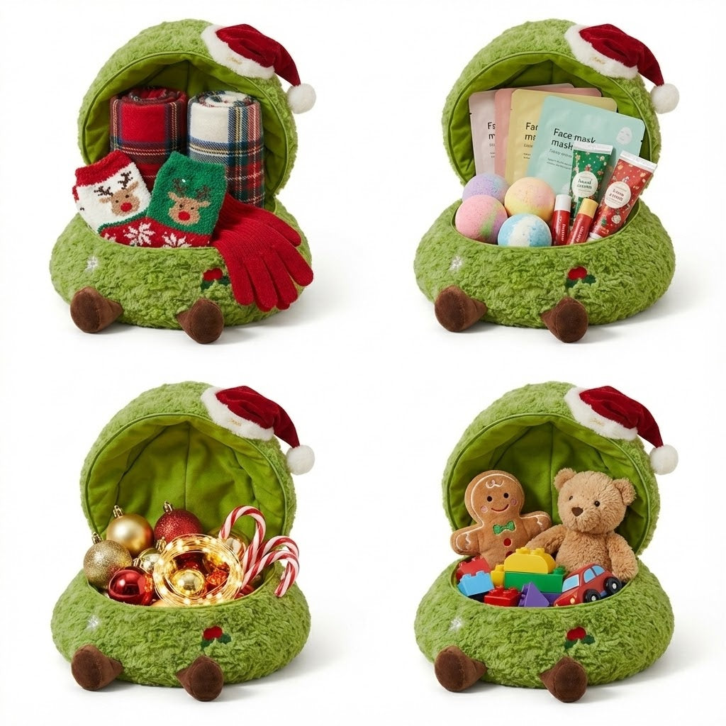 Christmas "Cream Puff" Companion Set with Plush Tree Storage Pocket
