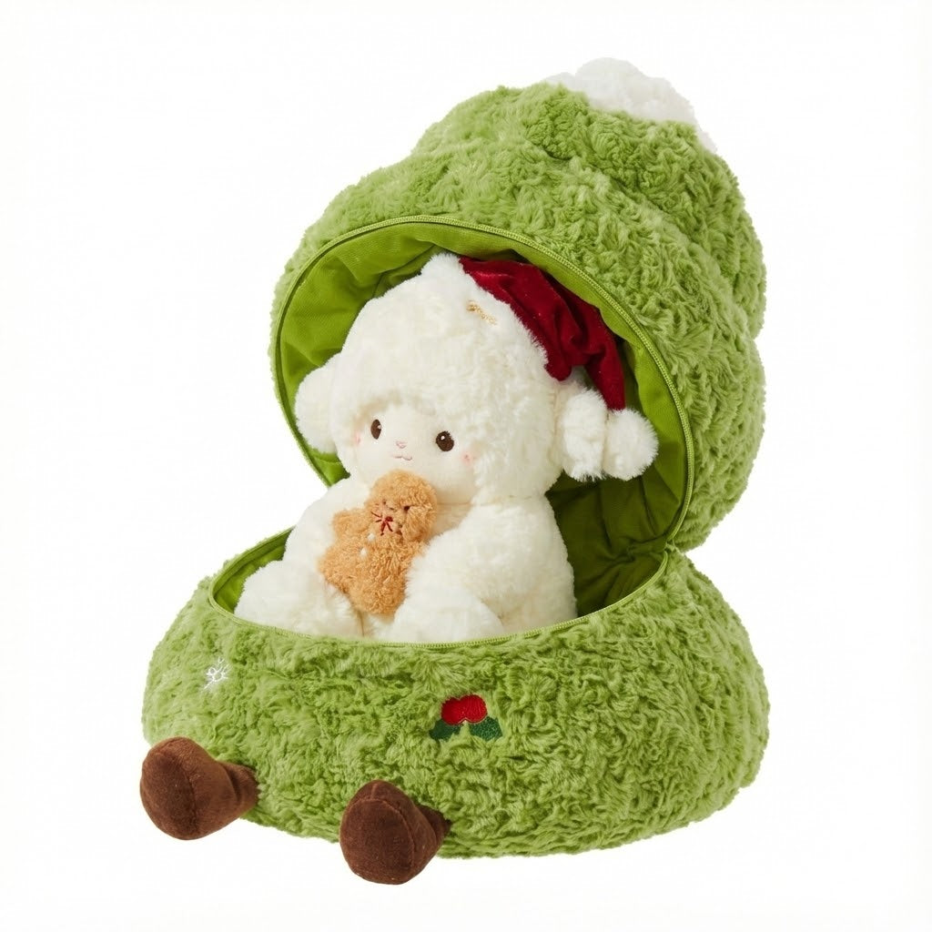 Christmas "Cream Puff" Companion Set with Plush Tree Storage Pocket