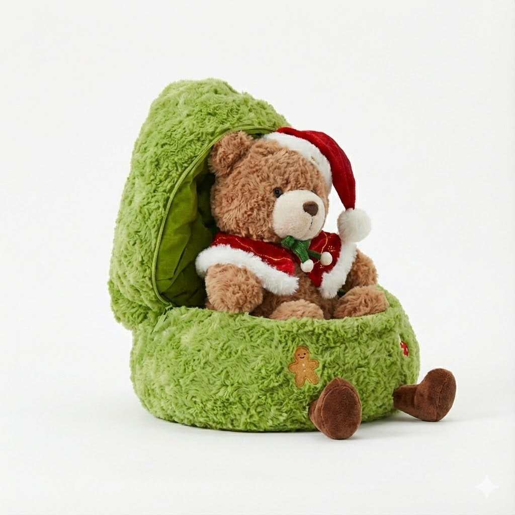 Christmas "Cream Puff" Companion Set with Plush Tree Storage Pocket